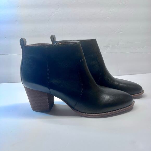Madewell Leather Ankle Boots Black Block Heel Booties Style G8025 Made Sz 11 new - Picture 4 of 8